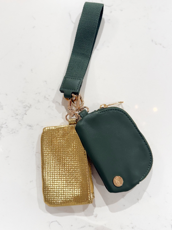 Dynamic Duo Luxe Wristlet in Evergreen Gold