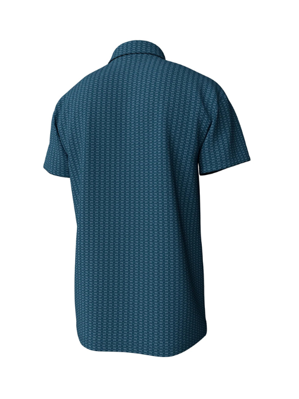 Hertiage Print Greyton Performance Polo in Mallard Blue & Mountain Spring By Southern Point Co.