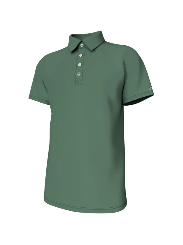 Charles 4 Button Performance Polo in Duck Green By Southern Point Co.