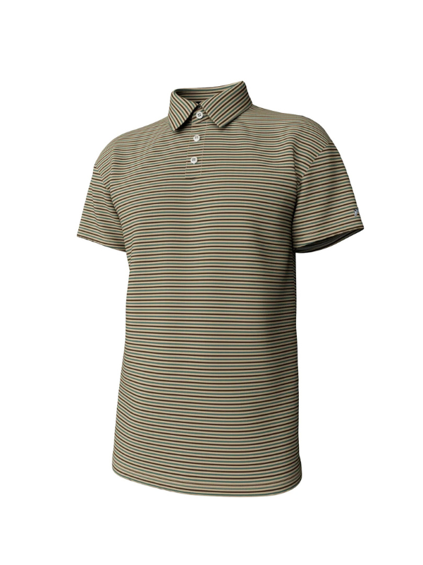 Humphrey Stripe Performance Polo in Gunsmoke  By Southern Point Co.