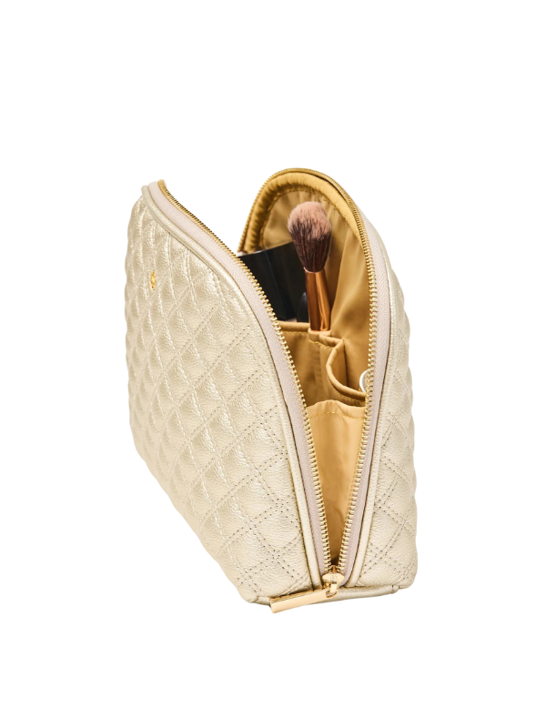 Large Quilted Essential Pouch in Champagne