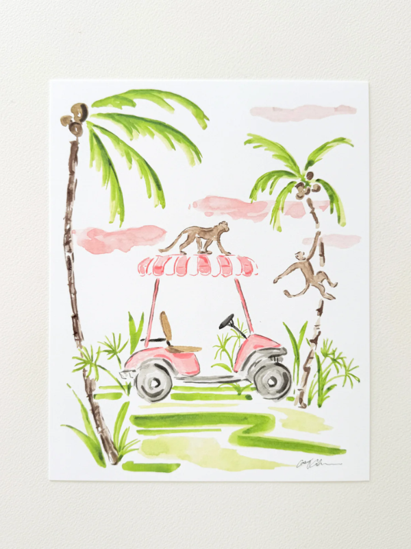 Monkey Golf 5x7 Fine Art Print