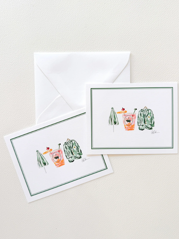 Azaleas & Green Jackets Notecard Set