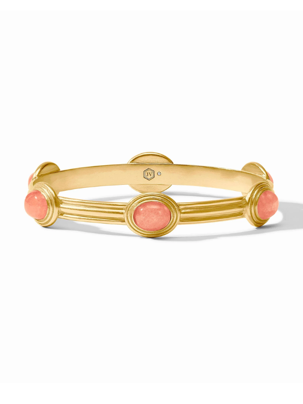 Portofino Stone Gold Bangle in Melon Jade by Julie Vos