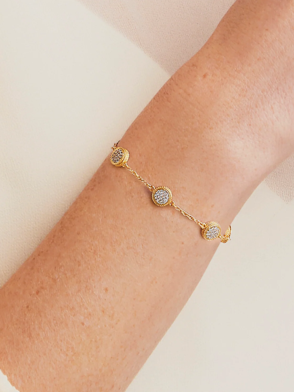 Pave Cubic Zirconia Windsor Delicate Bracelet by Julie Vos