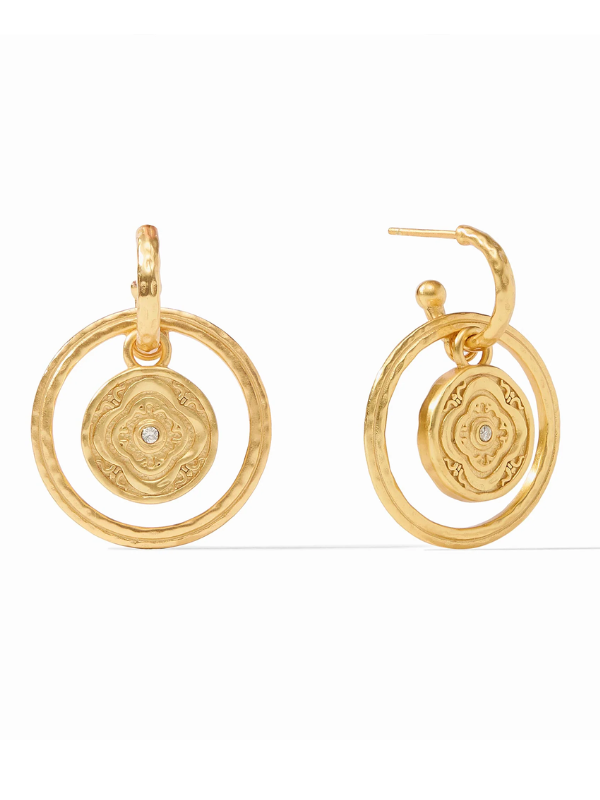 Iridescent Clear Astor 6-in-1 Charm Earrings by Julie Vos