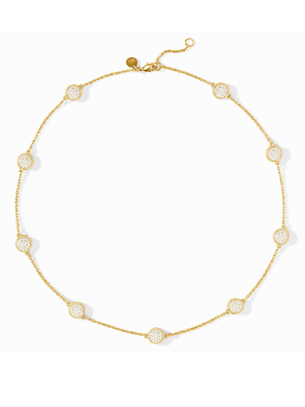 Pave Cubic Zirconia Windsor Delicate Station Necklace by Julie Vos