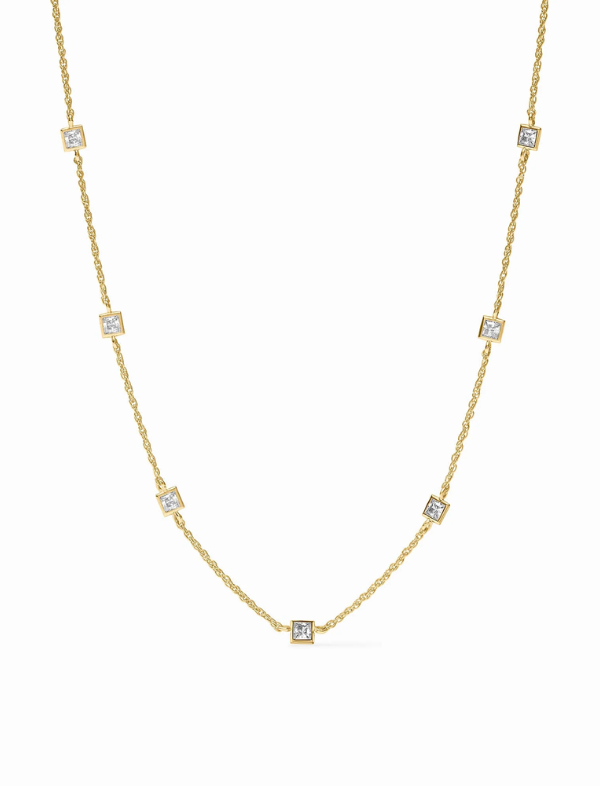 Cubic Zirconia Jolie Delicate Station Necklace by Julie Vos