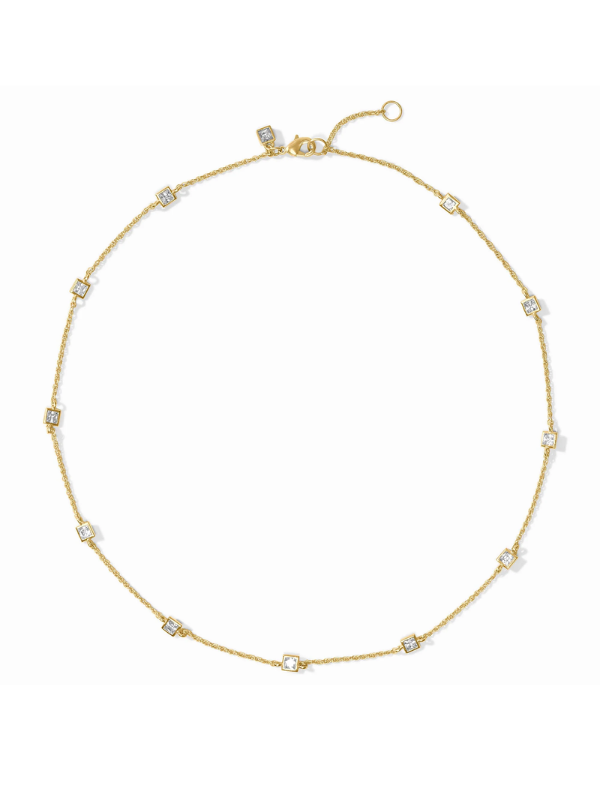 Cubic Zirconia Jolie Delicate Station Necklace by Julie Vos