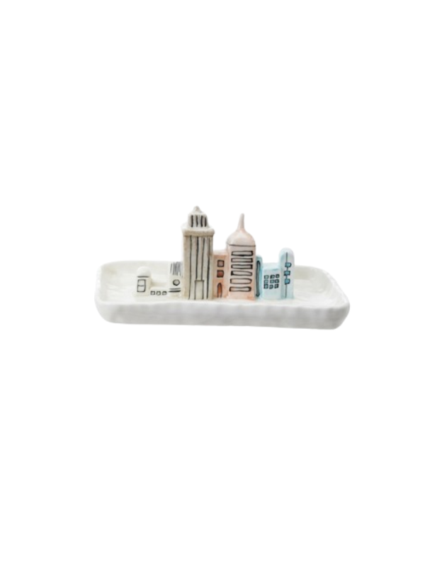 City Skyline Stoneware Jewelry Dish