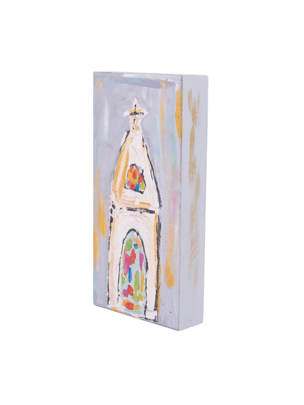 Stained Glass Window Church Wood Block
