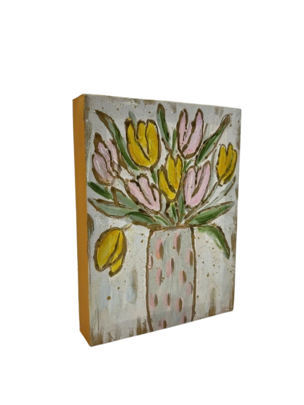 Handpainted Pastel Floral Arrangment Canvas