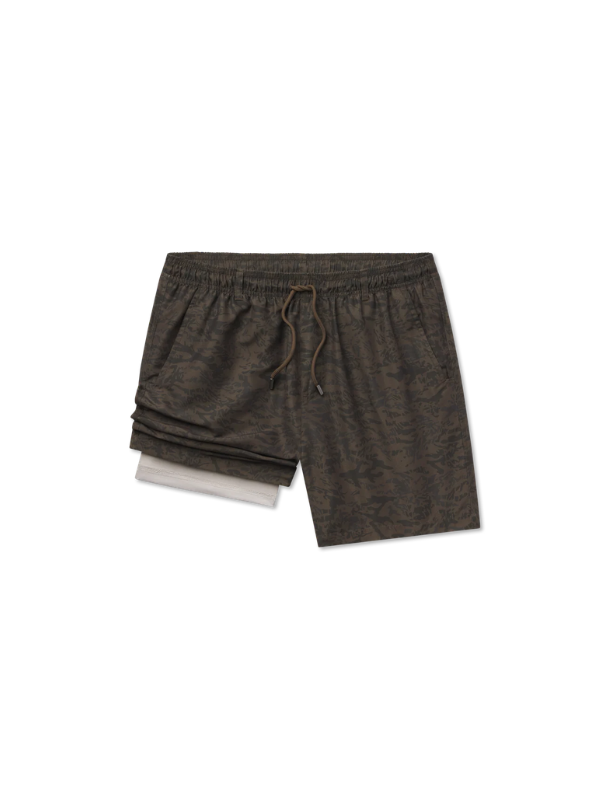 La Costa Lined Swim Trunk in Birkdale Stone Brown Camo By Southern Marsh