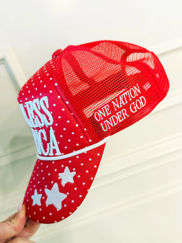 God Bless America Red Polka Dot Hat