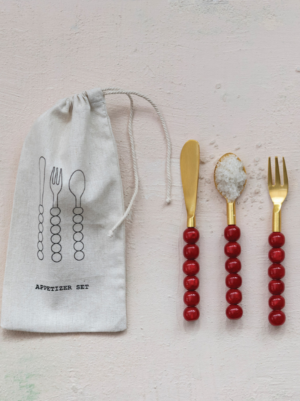 Set of 3 Stainless Steel Appetizer Set