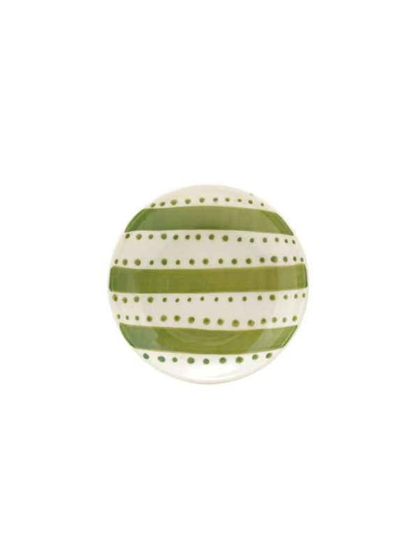 Hand-Painted Stoneware Striped Dish- 4 Styles