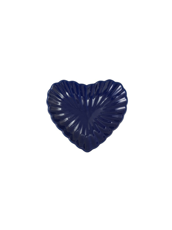 Stoneware Fluted Heart Shaped Plate