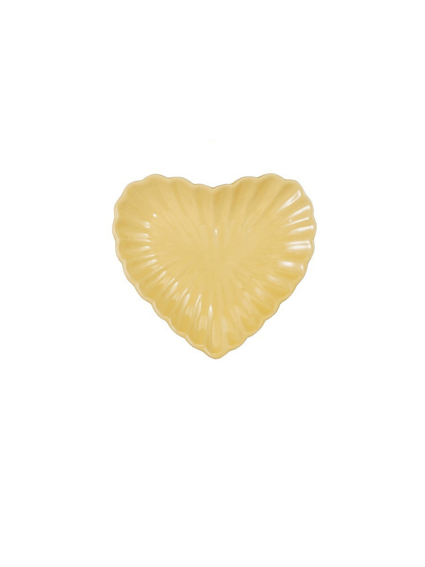 Stoneware Fluted Heart Shaped Plate