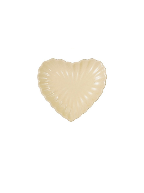 Stoneware Fluted Heart Shaped Plate
