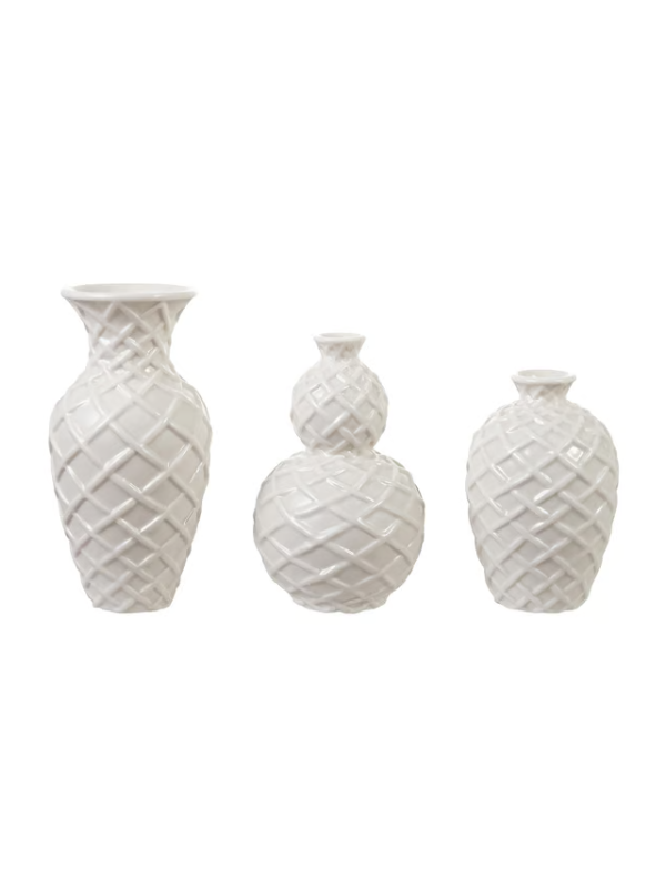 Stoneware Basket Weave Vase