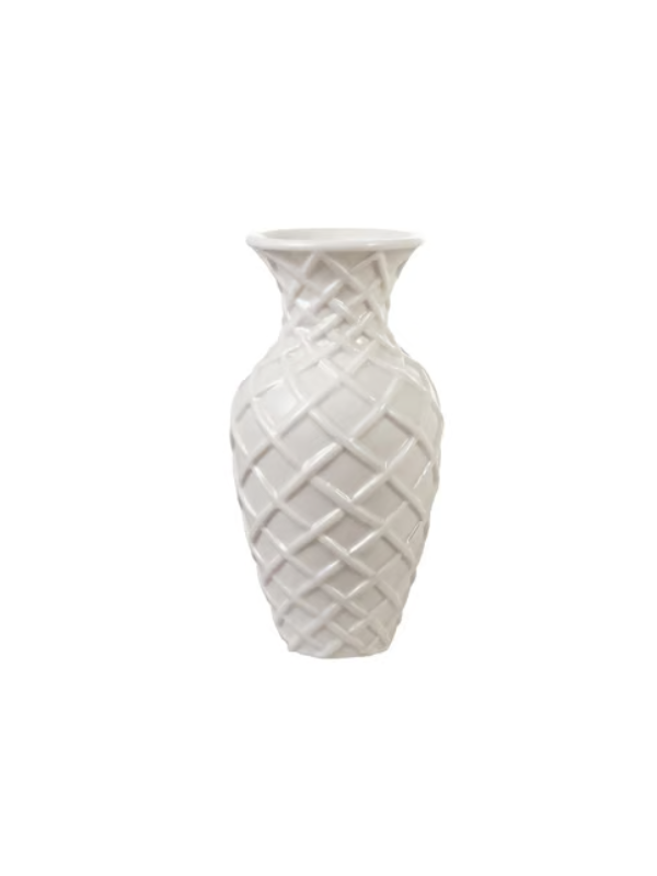 Stoneware Basket Weave Vase