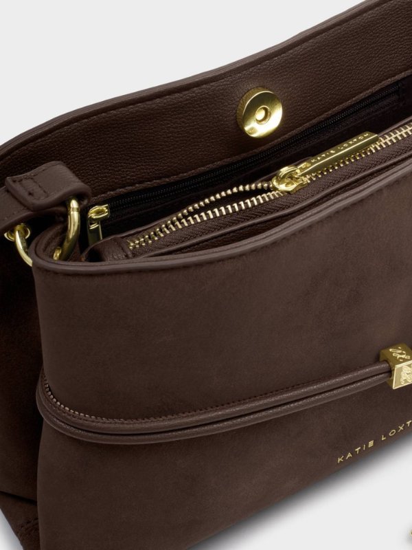 Lori Suedette Tote Bag in Bitter Chocolate By Katie Loxton