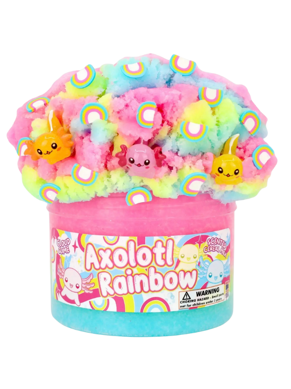 Axolotl Rainbow Cloud Textured Slime