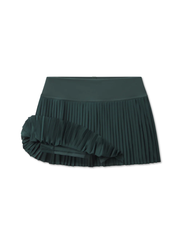 Jane Pleated Active Skirt in Dark Green by Southern Marsh
