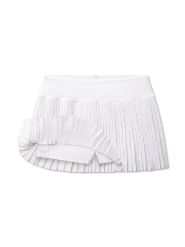Jane Pleated Active Skirt in White by Southern Marsh