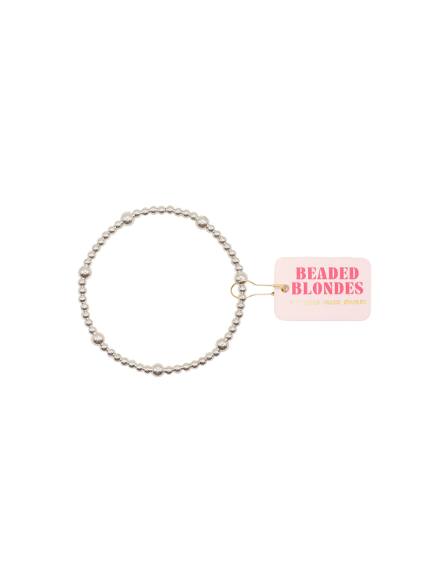 Olive Silver Beaded Bracelet