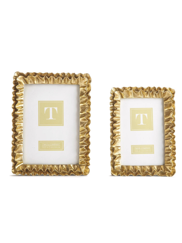 Mary Helen Coble & Trent Burgamy-Gold Ruffle Frame by Two’s Company