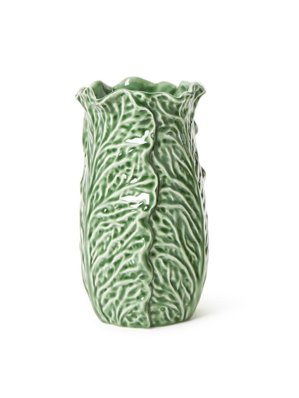 Large Cruciferous Leaf Textured Vase