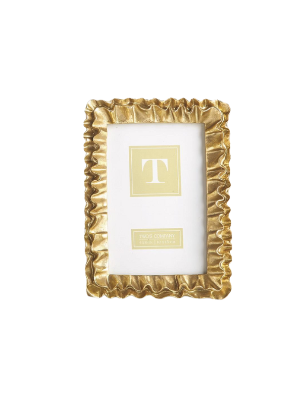 Mary Helen Coble & Trent Burgamy-Gold Ruffle Frame by Two’s Company