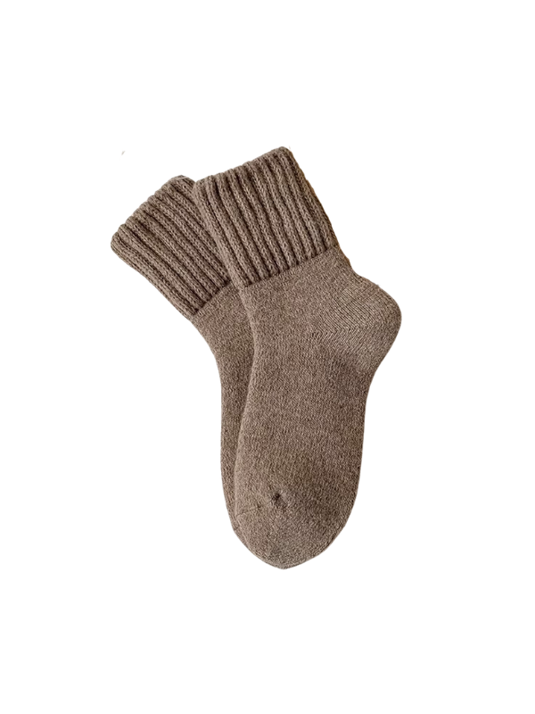 Brown Thick Crew Socks