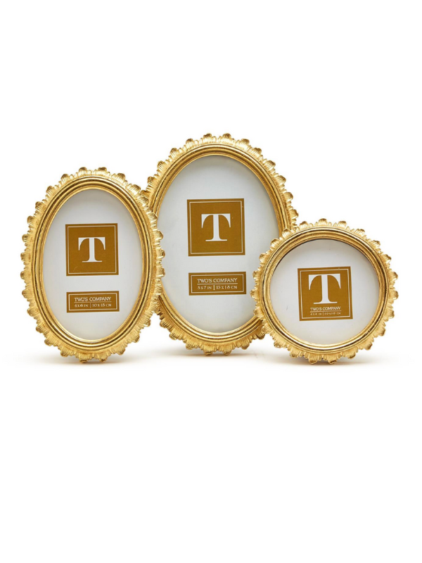 Gold Falcate Large Oval Photo Frame (5x7)