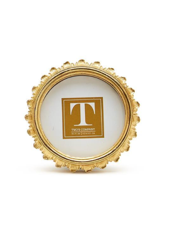 Gold Falcate Round Photo Frame (4x4)