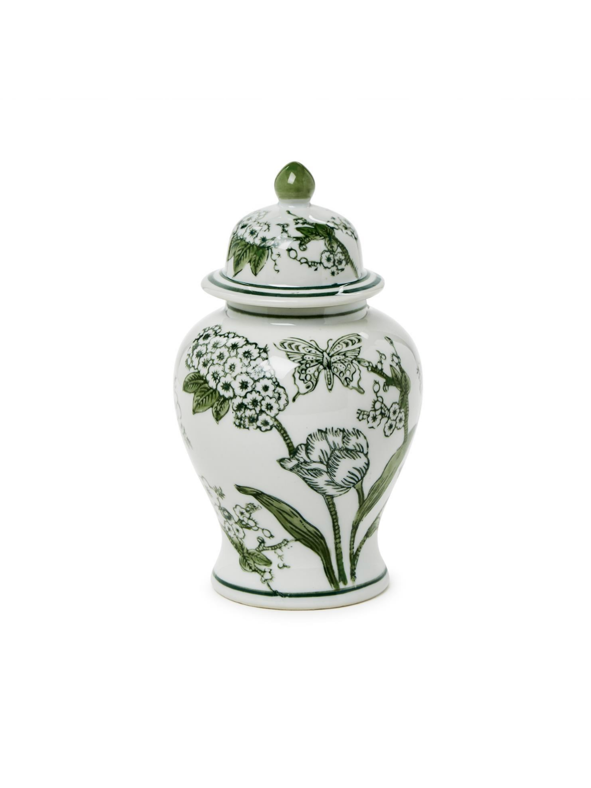 8" Green and White Jar