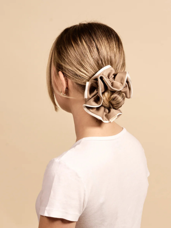 Beige Ruffle Up Scrunchie