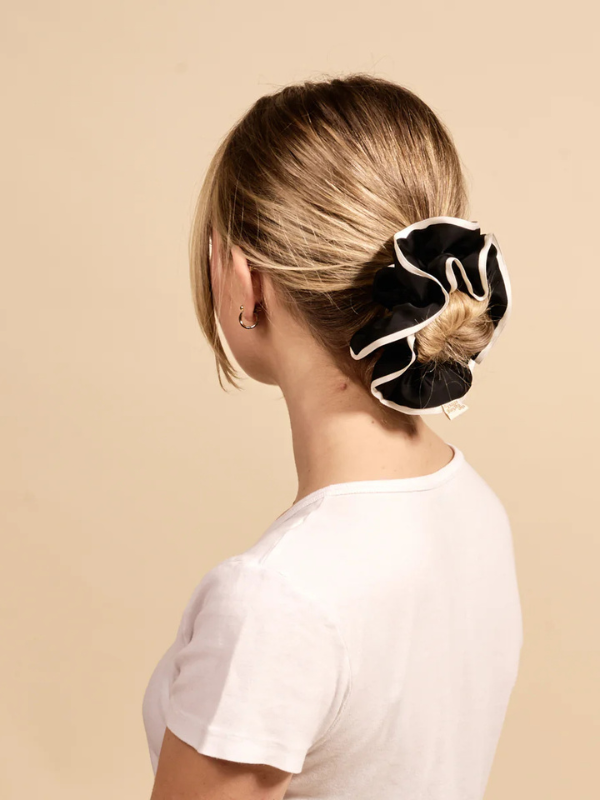 Black Ruffle Up Scrunchie