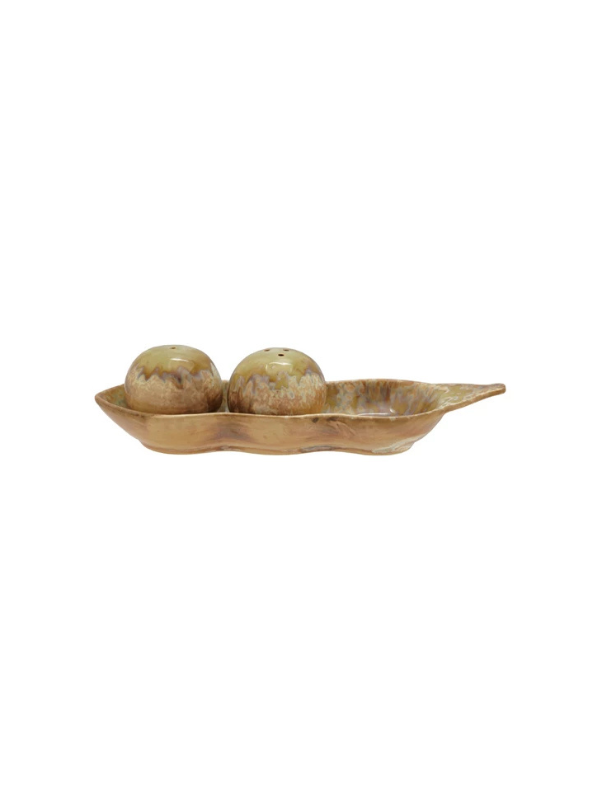 Green Peas in a Pod Shaped Salt & Pepper Shakers, Set of 3