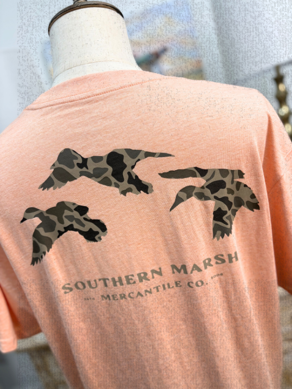 Originals Camo Flying Ducks in Washed Sherbet By Southern Marsh