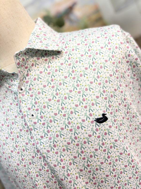 Flyline Performance Sunday Success Polo in White By Southern Marsh