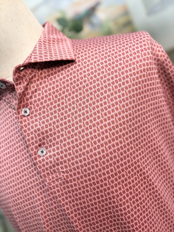 Flyline Performance Bourbon Trail Polo in Cherry Blossom By Southern Marsh