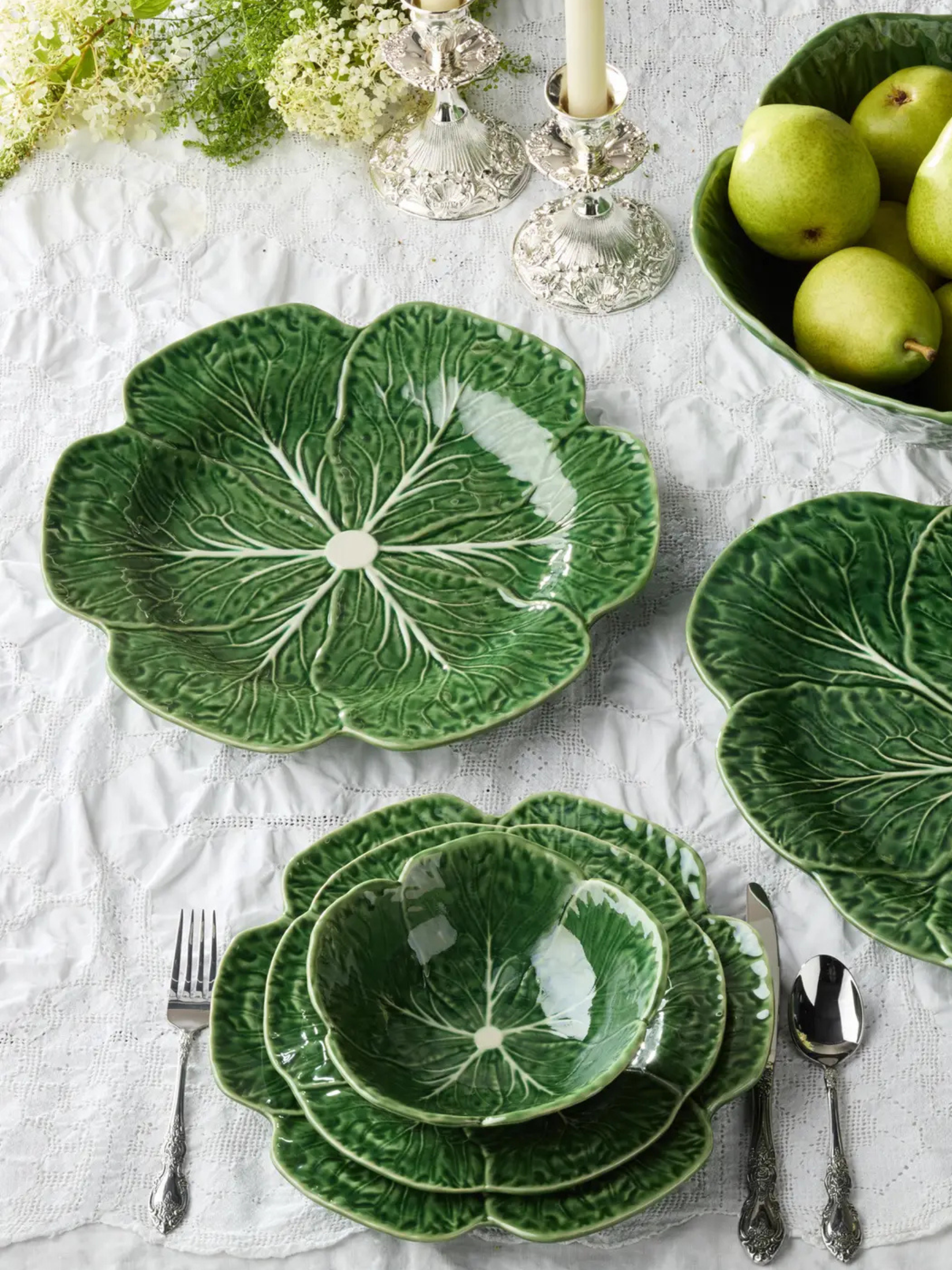 Le Jardin Cabbage 3-D 13in Round Platter