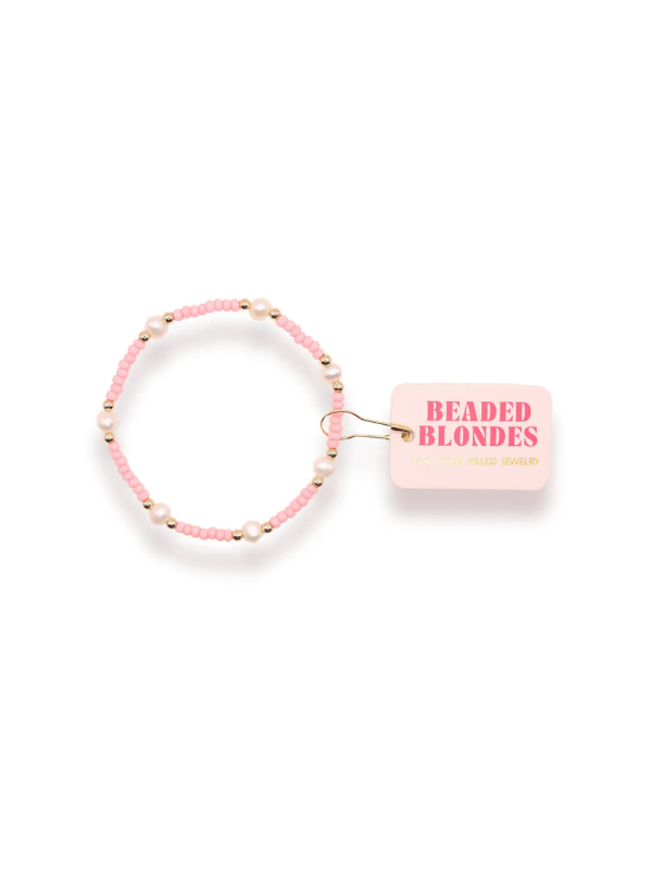 Extended Pastel Pink Pearl Beaded Bracelet