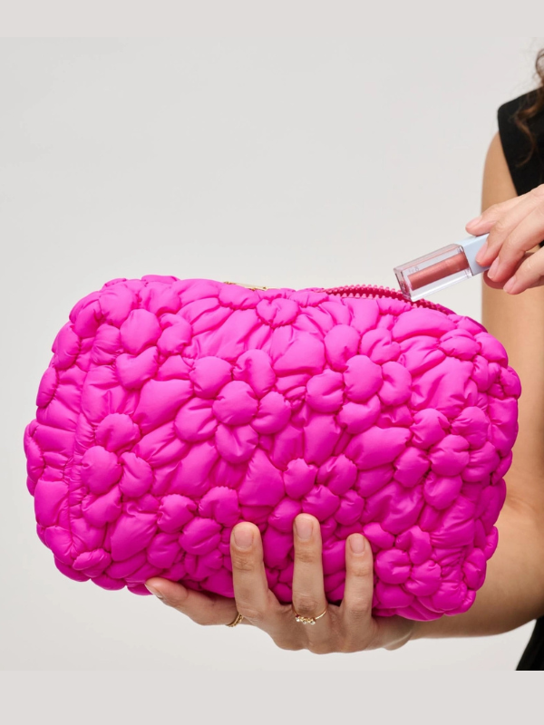 Flora Pop Cosmetic Pouch- Fuchsia