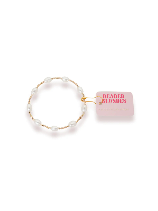 Extended Dainty Ellie Pearl Beaded Bracelet