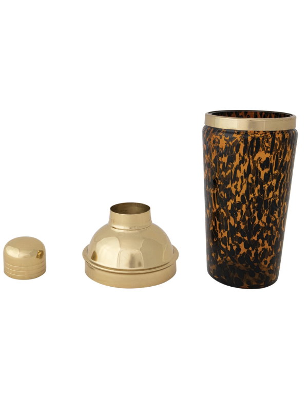 20 oz. Tortoise Shell Cocktail Shaker w/ Stainless Steel Top