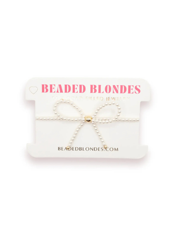 Petite Pearl Bow Beaded Bracelet