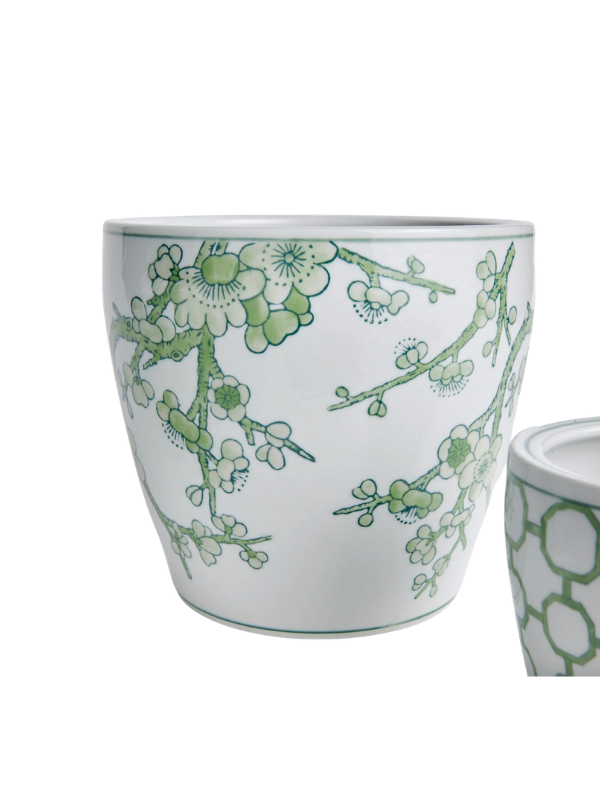 Imperial Flower Pots in Green and White